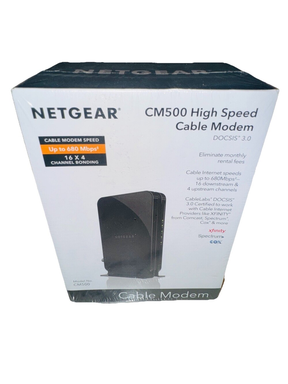 NETGEAR CM500-1AZNAS 16x4 DOCSIS 3.0 Cable Modem Speeds of 686mbps NEW SEALED